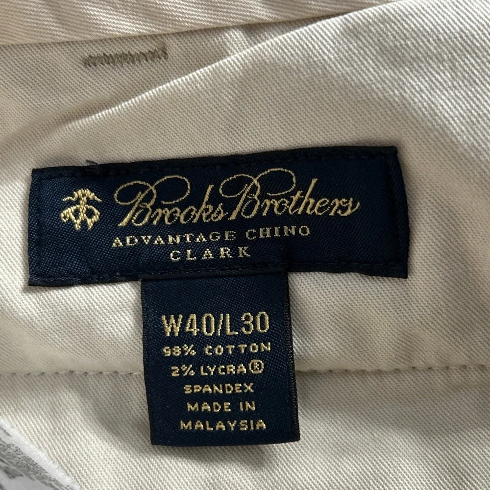 Mens Brooks Brothers Advantage Chino‎ Clark Pants Regular Sz 40 40x30 Nice